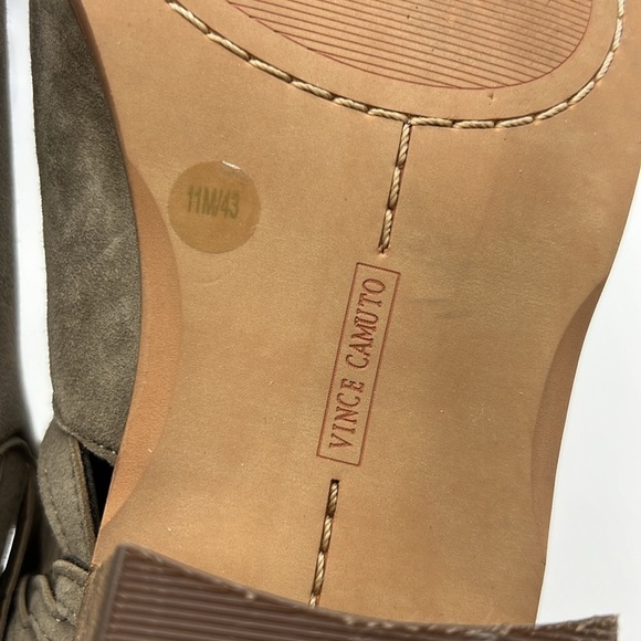 Vince Camuto women US 11 PRESTETTA gray tan ankle booties leather upper braided - Picture 8 of 11